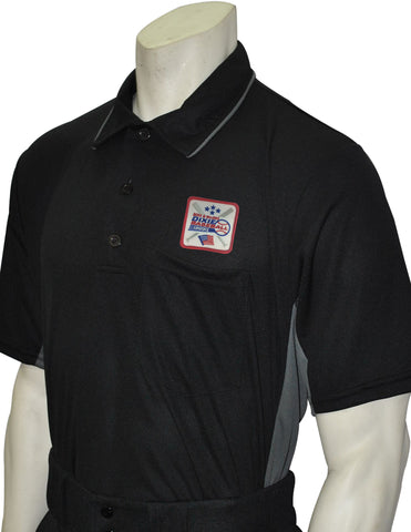 USA312DX-Smitty Major League Style Umpire Shirt with Dixie Patch - Available in Black/Charcoal and Sky Blue/ Black